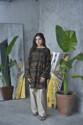 Mosaic Print Kurta – Black & Olive