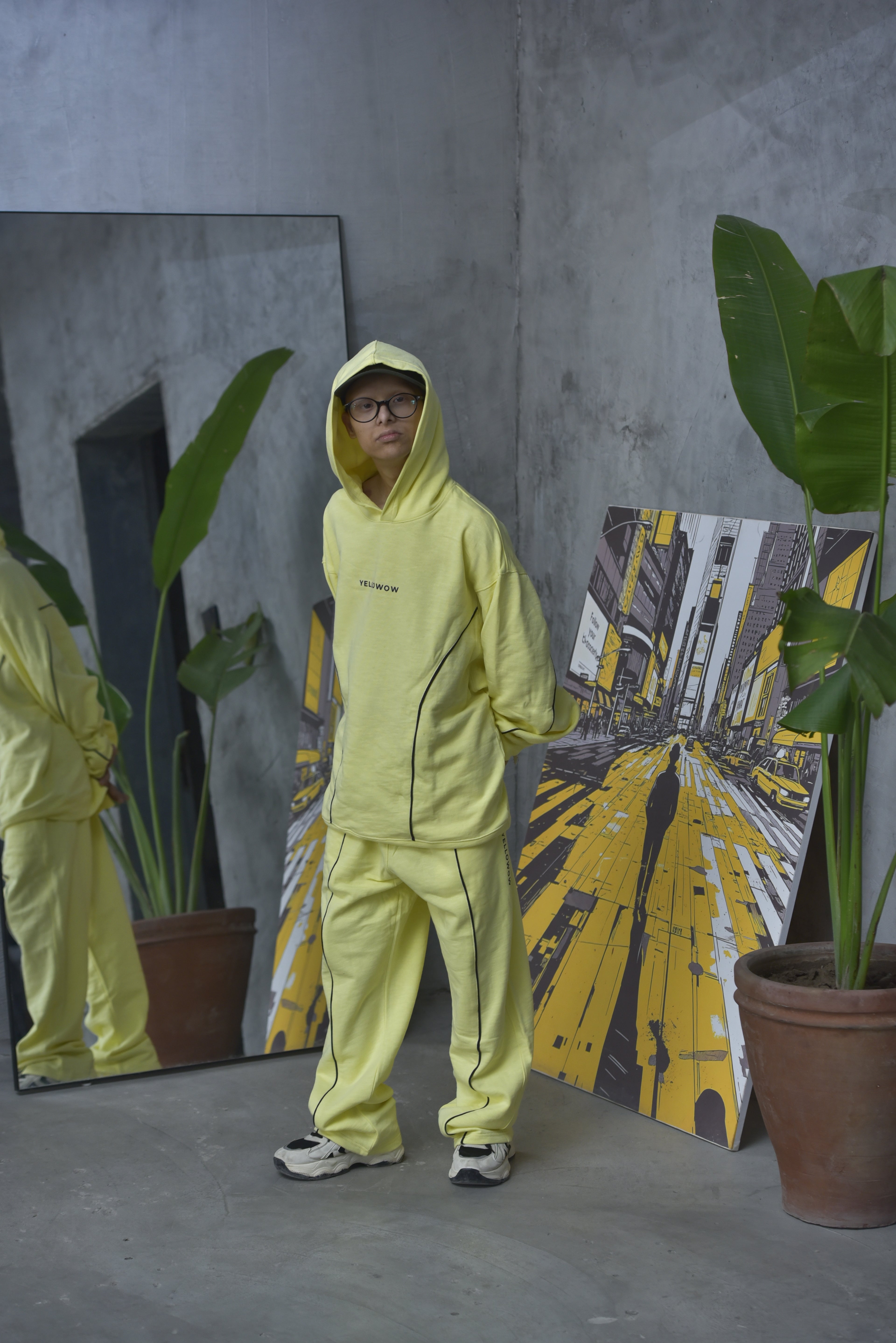 Yellowow Oversized Butter Yellow Tracksuit – Unisex Streetwear Tracksuit