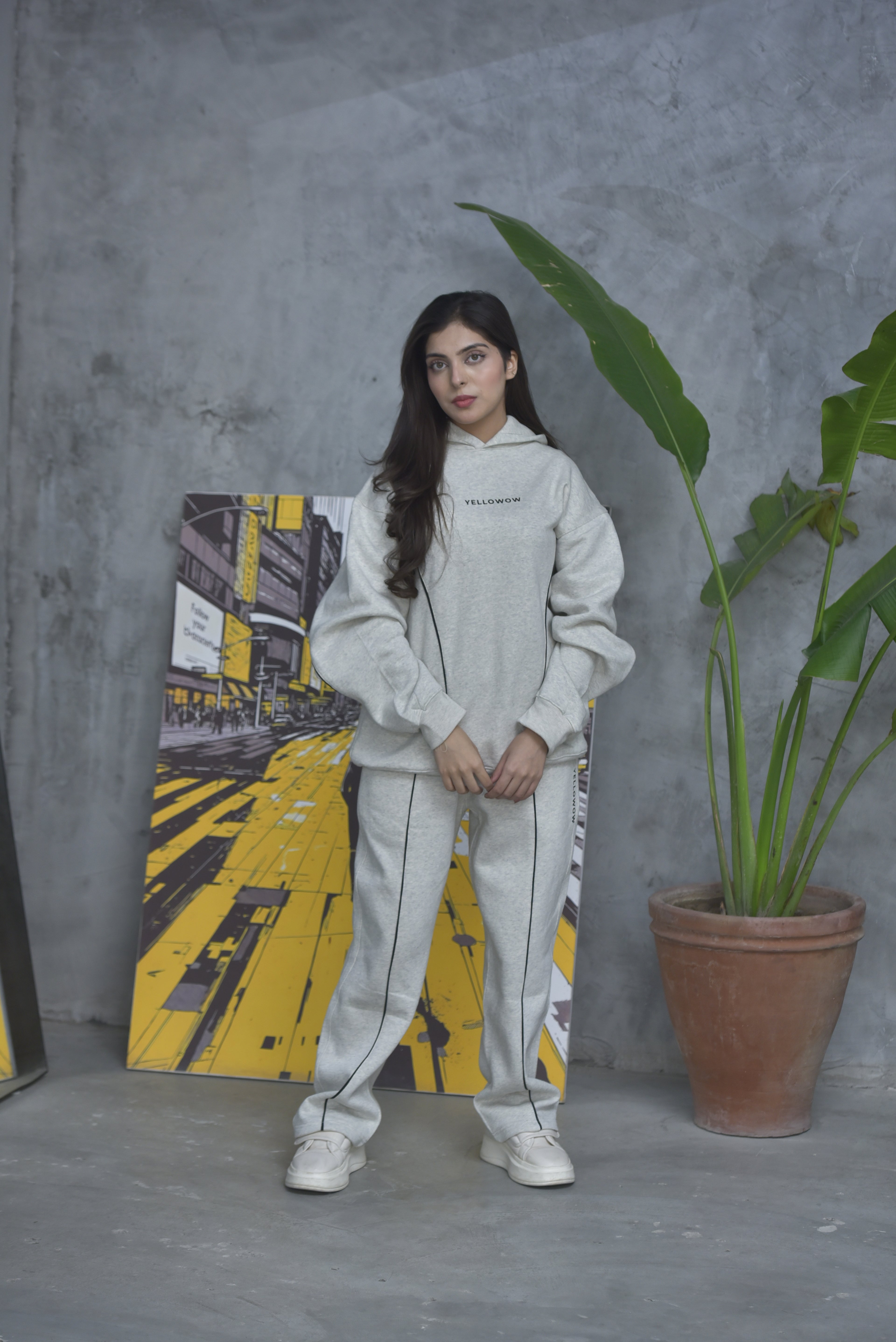 Oversized Oat Heather Grey Tracksuit – Unisex Hoodie