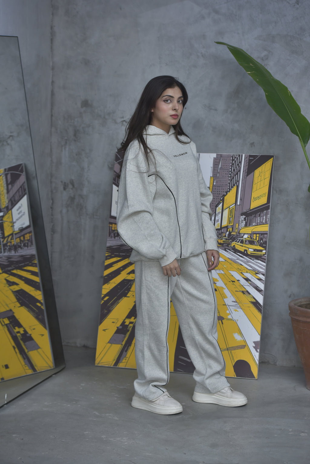 Oversized Oat Heather Grey Tracksuit – Unisex Hoodie
